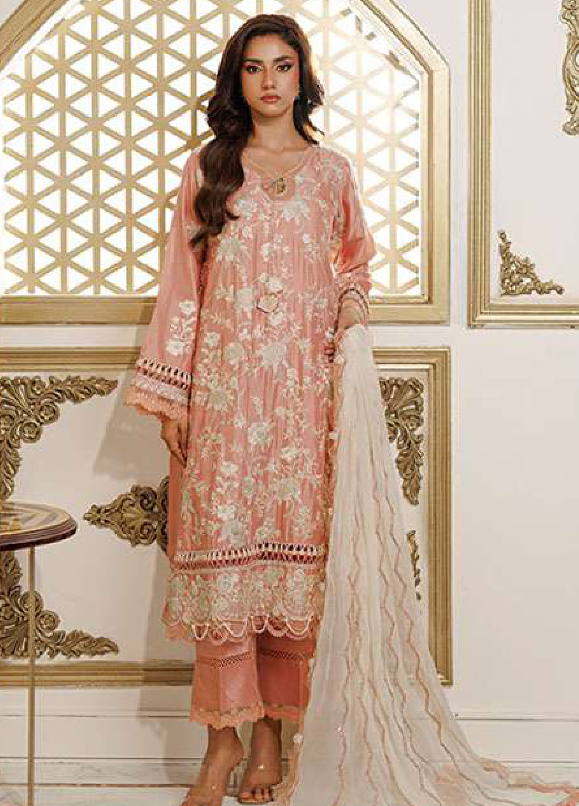 Zellbury Luxury Embroidered Raw Silk 3 Piece Unstitched Suit WULC26E34229