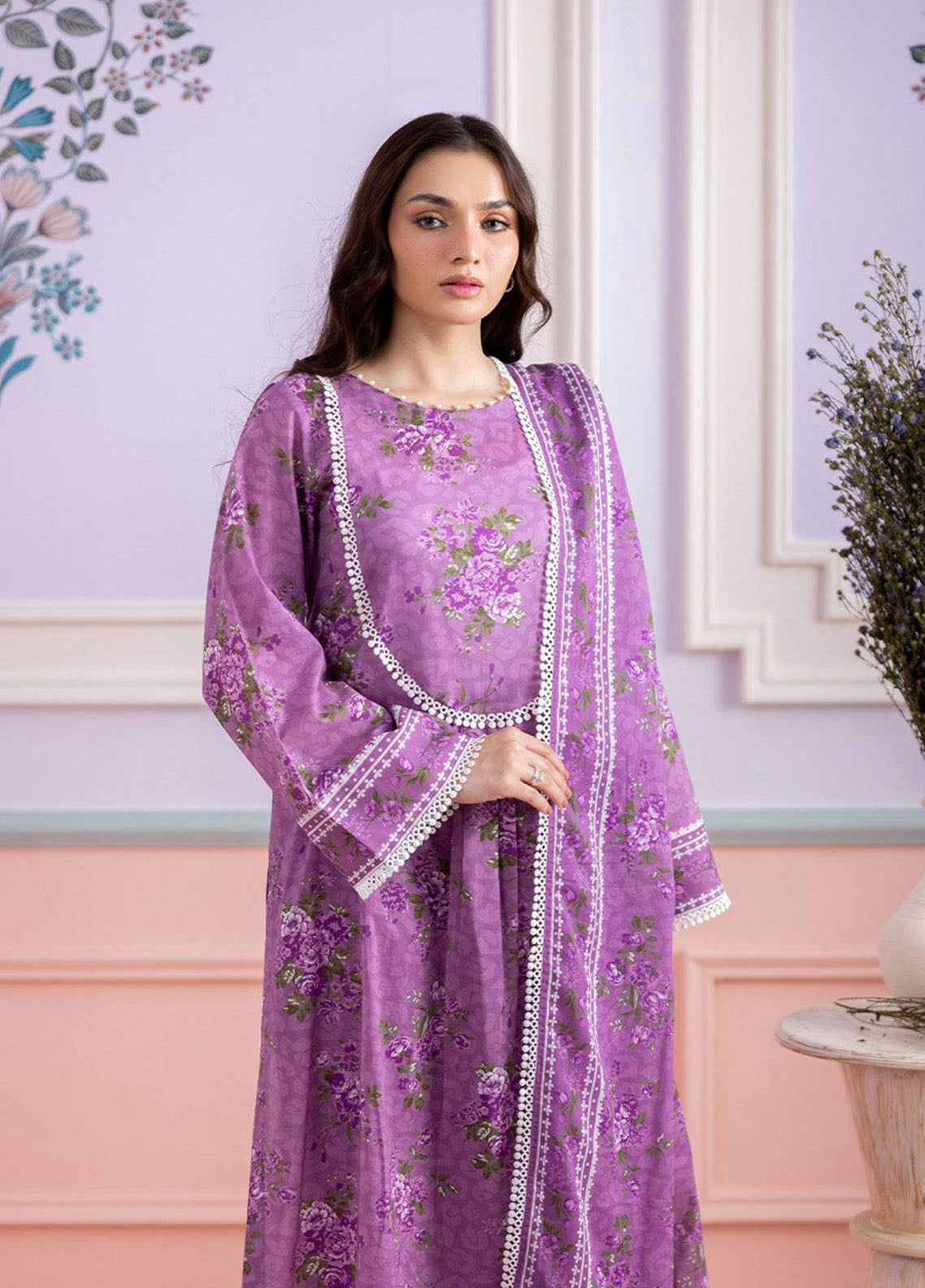 Zellbury Printed Lawn 2 Piece Unstitched Shirt & Dupatta WUS26X20592