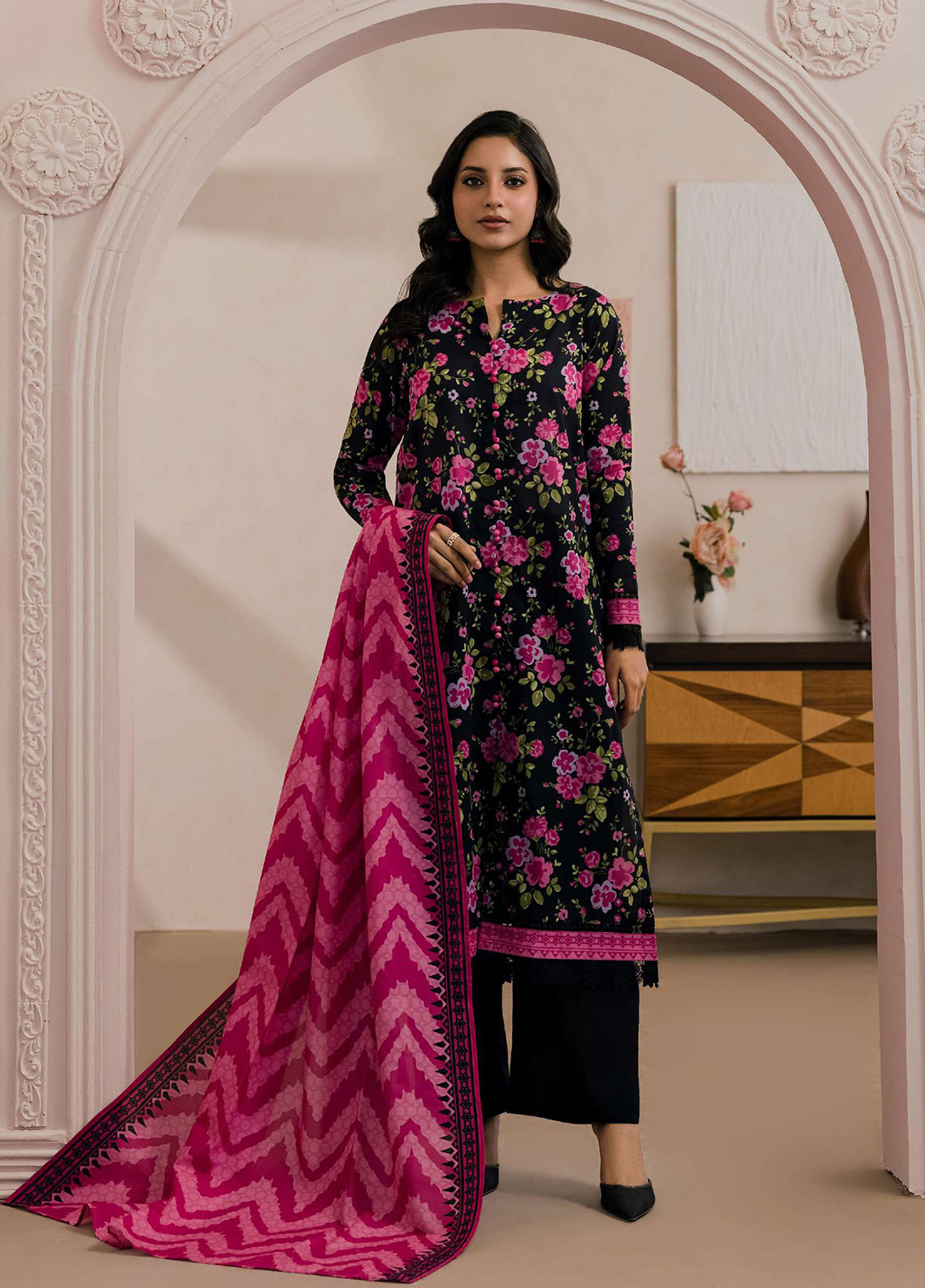 Zellbury Printed Lawn 2 Piece Unstitched Shirt & Dupatta WUS26X20923