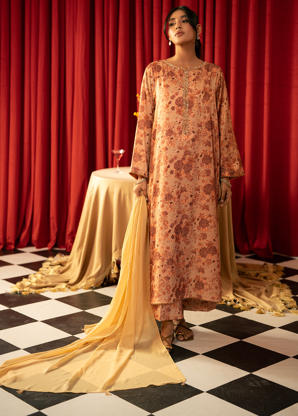 Zouj Embroidered Silk 2 Piece Stitched Shirt & Trouser ZJ26PLS D-01