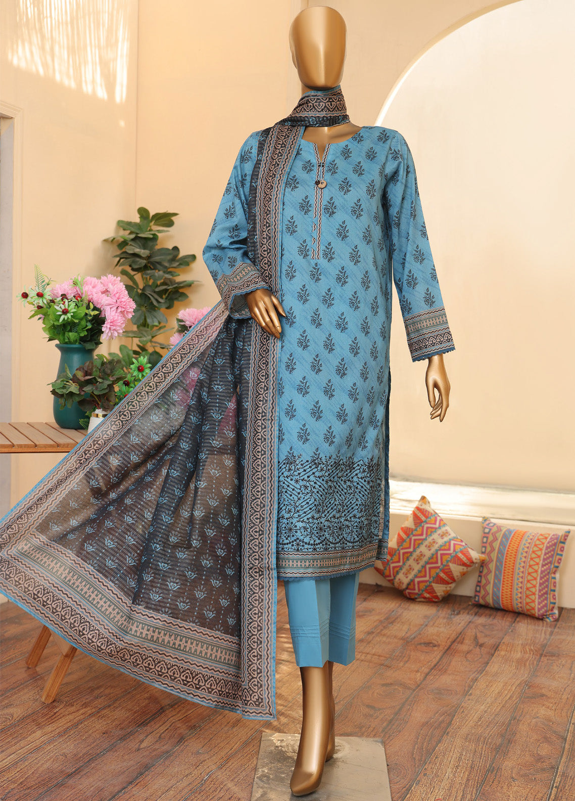 Zouk by HZ Textile Embroidered Lawn Suits Unstitched 3 Piece - HZ25ZL ZEC-160