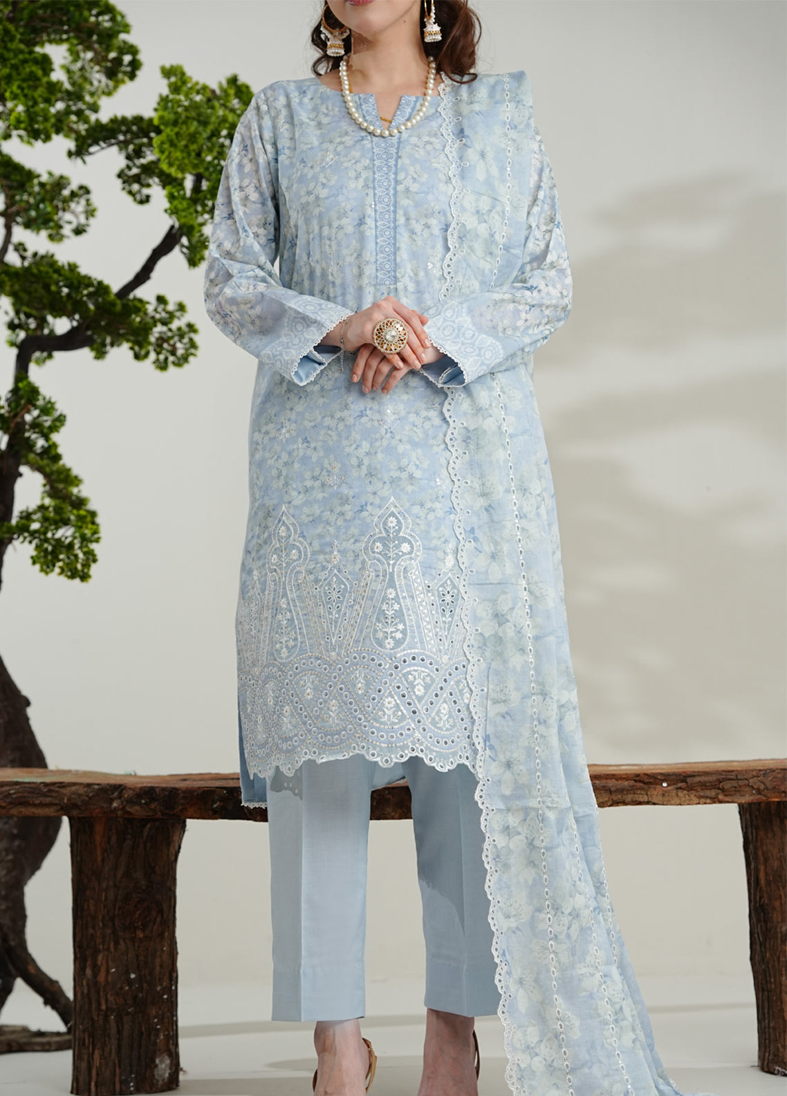 Zynah By VS Textile Premium Chikankari Lawn 3 Piece Unstitched Suit VS26ZPDV14 D-741