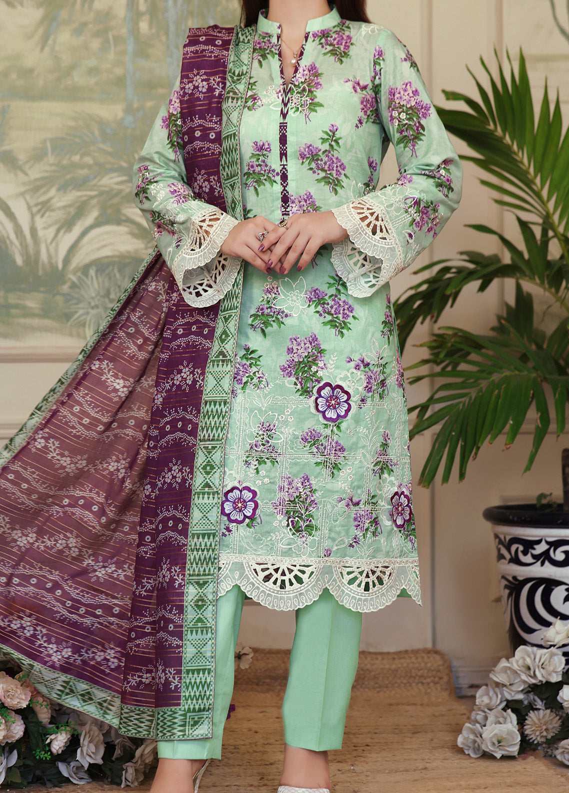 Zynah by VS Textile Chikankari Lawn Suits Unstitched 3 Piece - VS25ZL 409