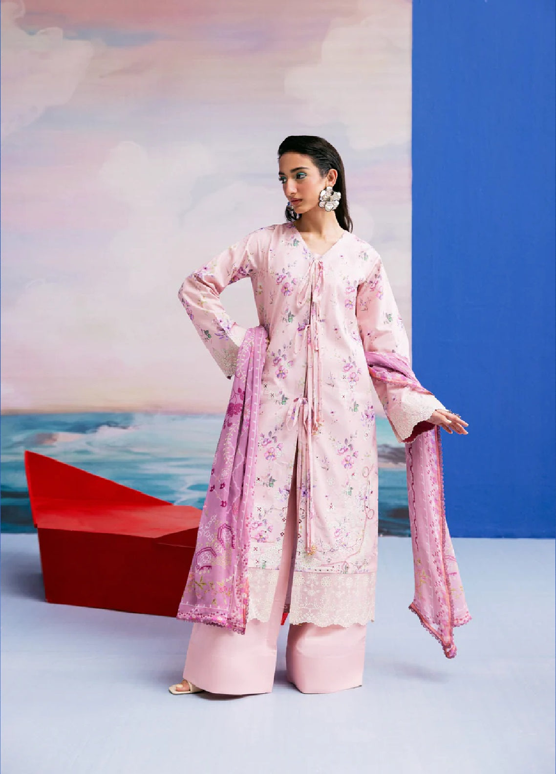 Zync By Florent Printkari Embroidered Lawn 3 Piece Unstitched Suit FL26ZP D-FPK-4B