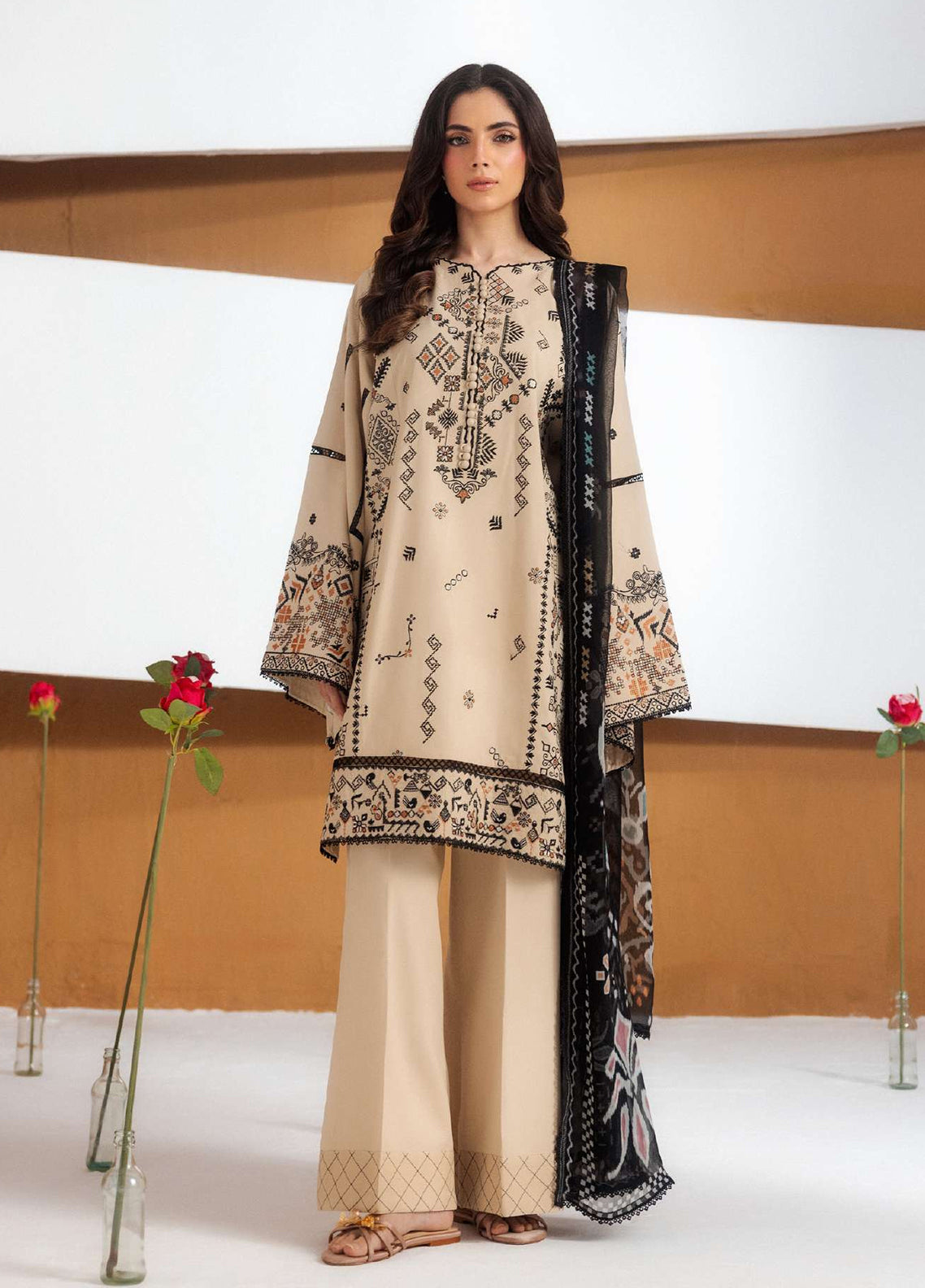 Zync By Florent Embroidered Viscose 3 Piece Unstitched Suit FL26ZI D-FZ-5A