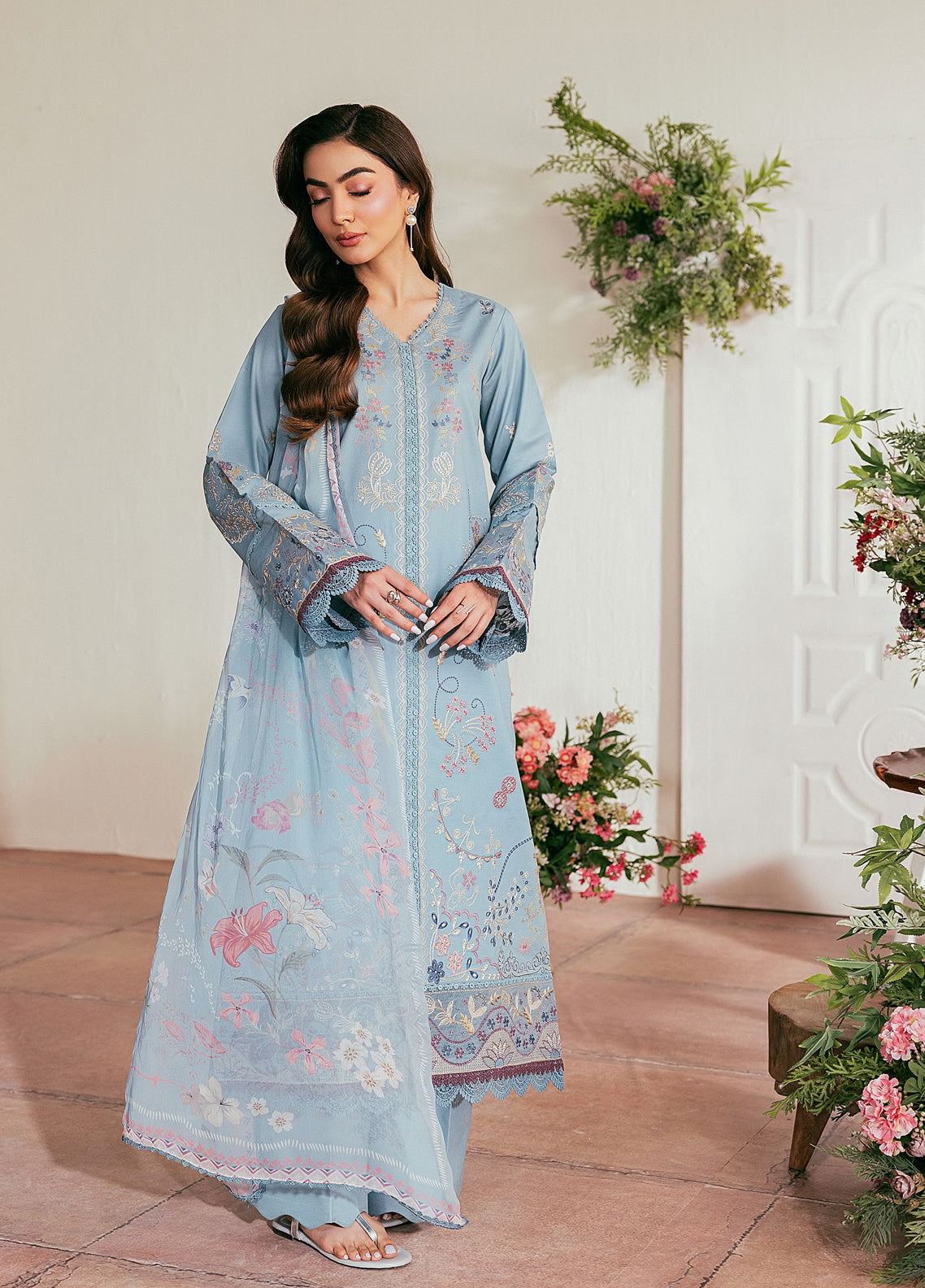 Zync By Florent Luxury Embroidered Lawn 3 Piece Unstitched Suit FL26ZLLV2 D-FZL-3B