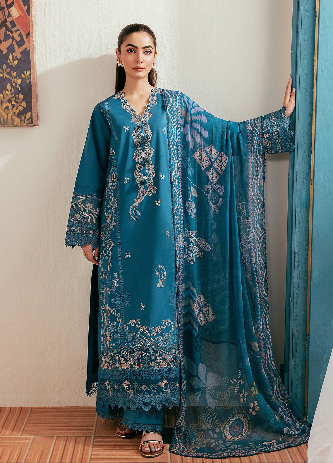 Zync By Florent Luxury Embroidered Lawn 3 Piece Unstitched Suit FL26ZLLV2 D-FZL-4A