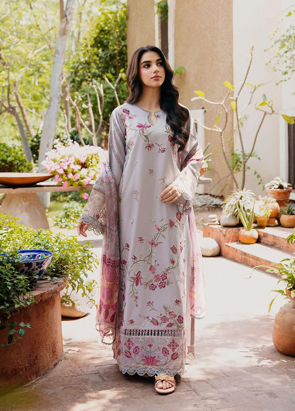 Zync By Florent Luxury Embroidered Lawn 3 Piece Unstitched Suit FL26ZLLV3 D-FZF-1A