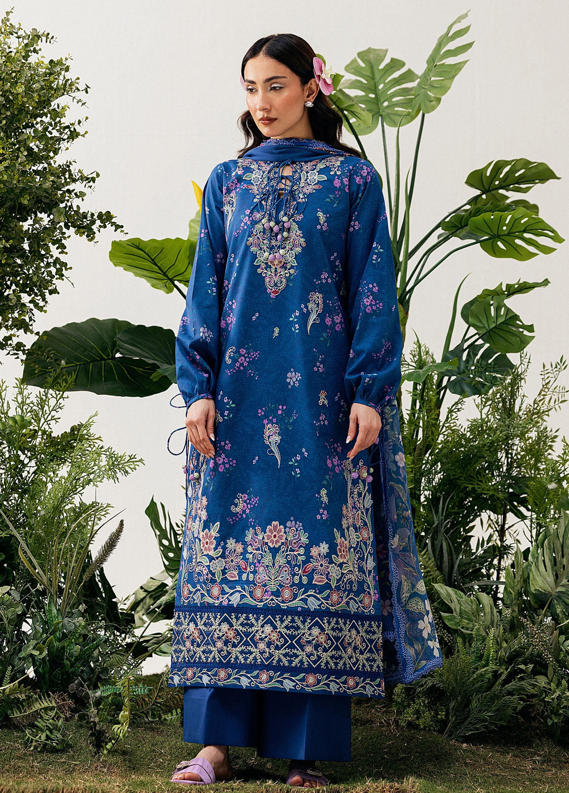 Zync By Florent Printkari Embroidered Lawn 3 Piece Unstitched Suit FL26ZP D-FPK-8A