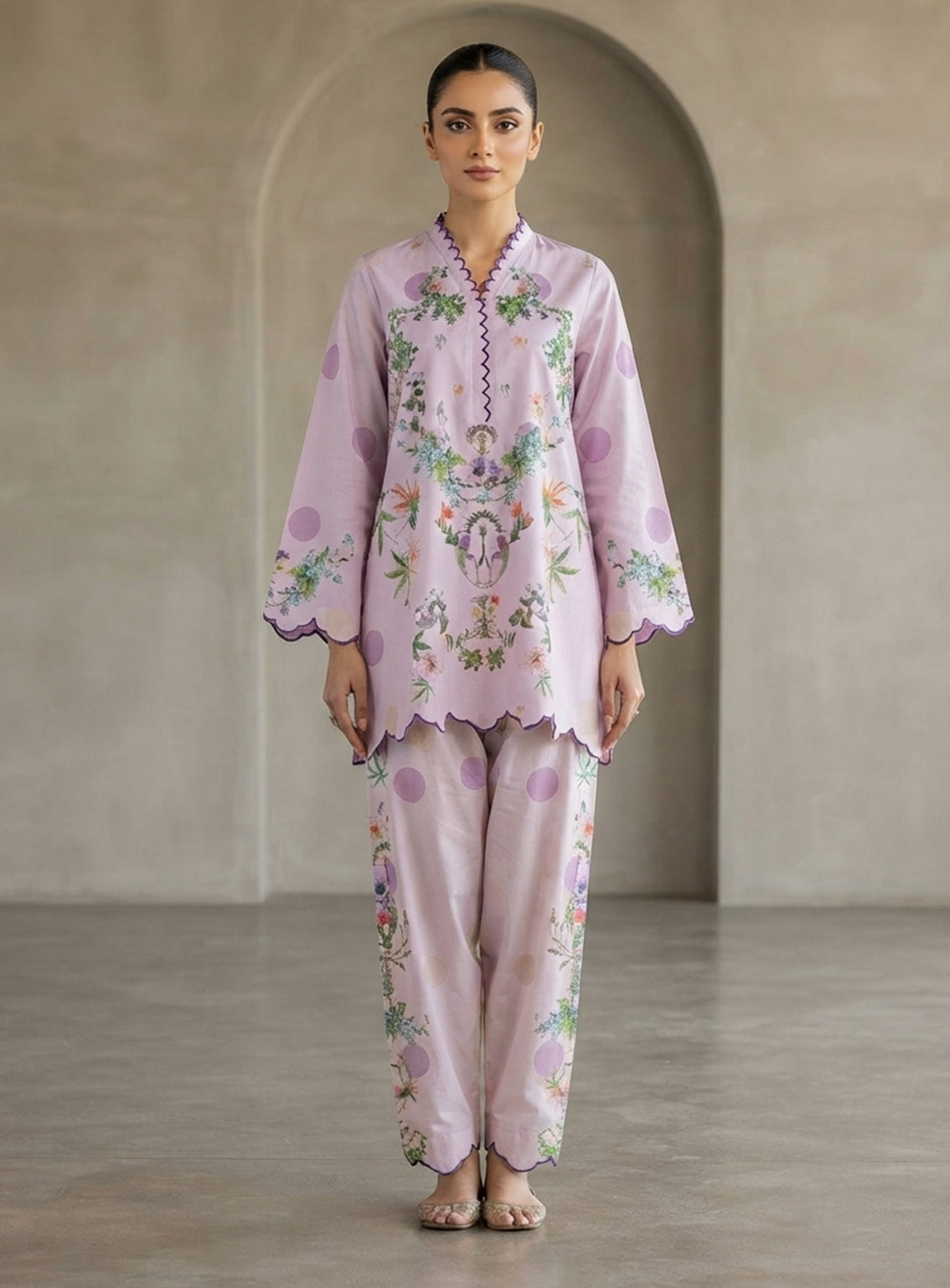 Zyrae Printed Lawn 2 Piece Stitched Shirt Trouser ZYR26C3PL D-POLCA DOT