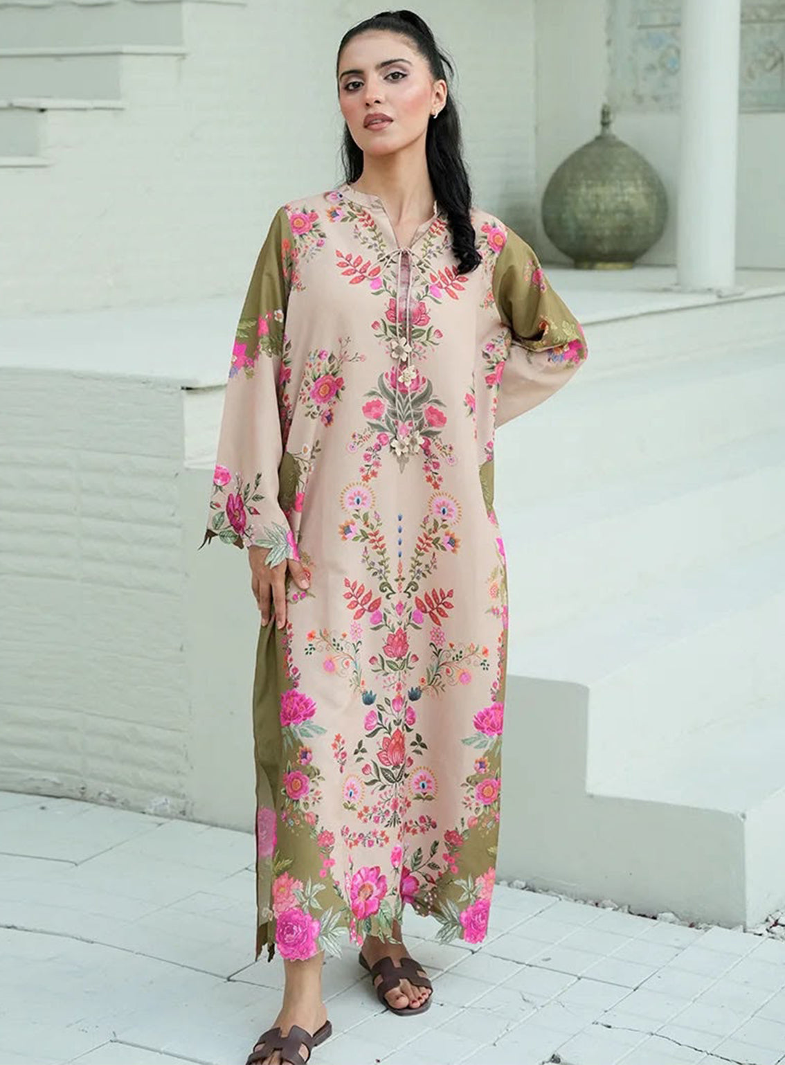 Zyrae Printed Lawn 2 Piece Stitched Shirt Trouser ZYR26SPL D-OLIVE BLOOM