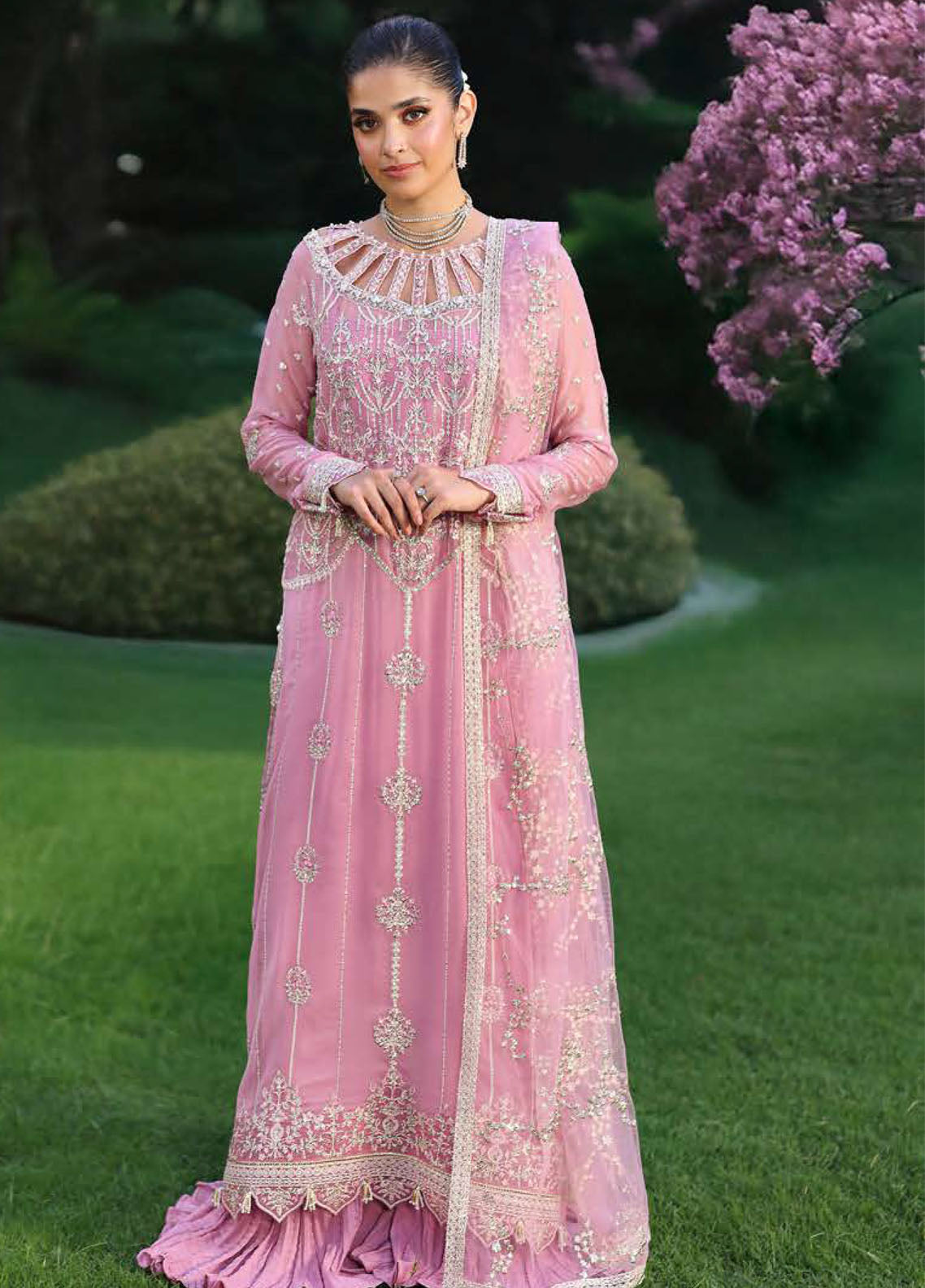 Aangan By Roheenaz Embroidered Chiffon 3 Piece Unstitched Suit RNZ25ALB D-05 NAAZ