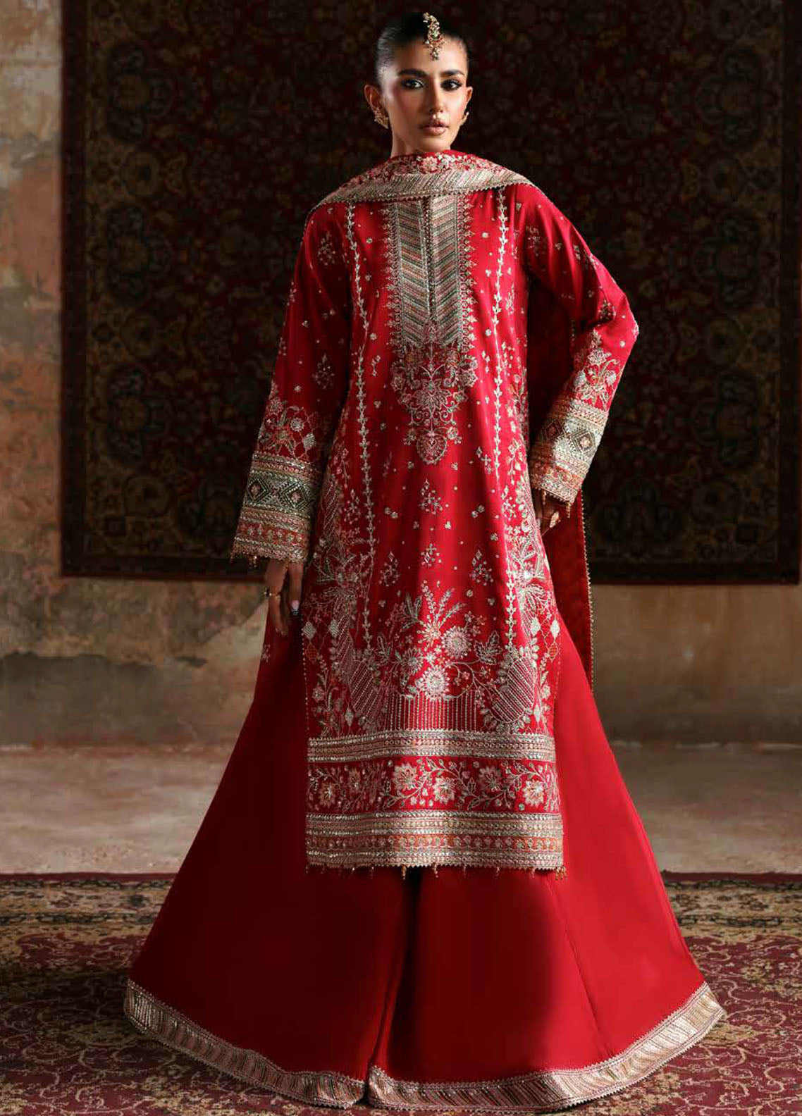 Afsana-E-Silk By Emaan Adeel Embroidered Raw Silk 3 Piece Unstitched Suit EA25AS D-MAHGUL