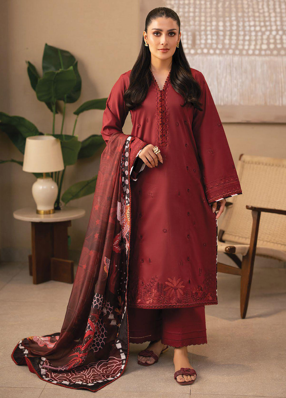 Afsanah By Seran Embroidered Lawn 3 Piece Unstitched Suit SRN26AV1 D-03 RIMA