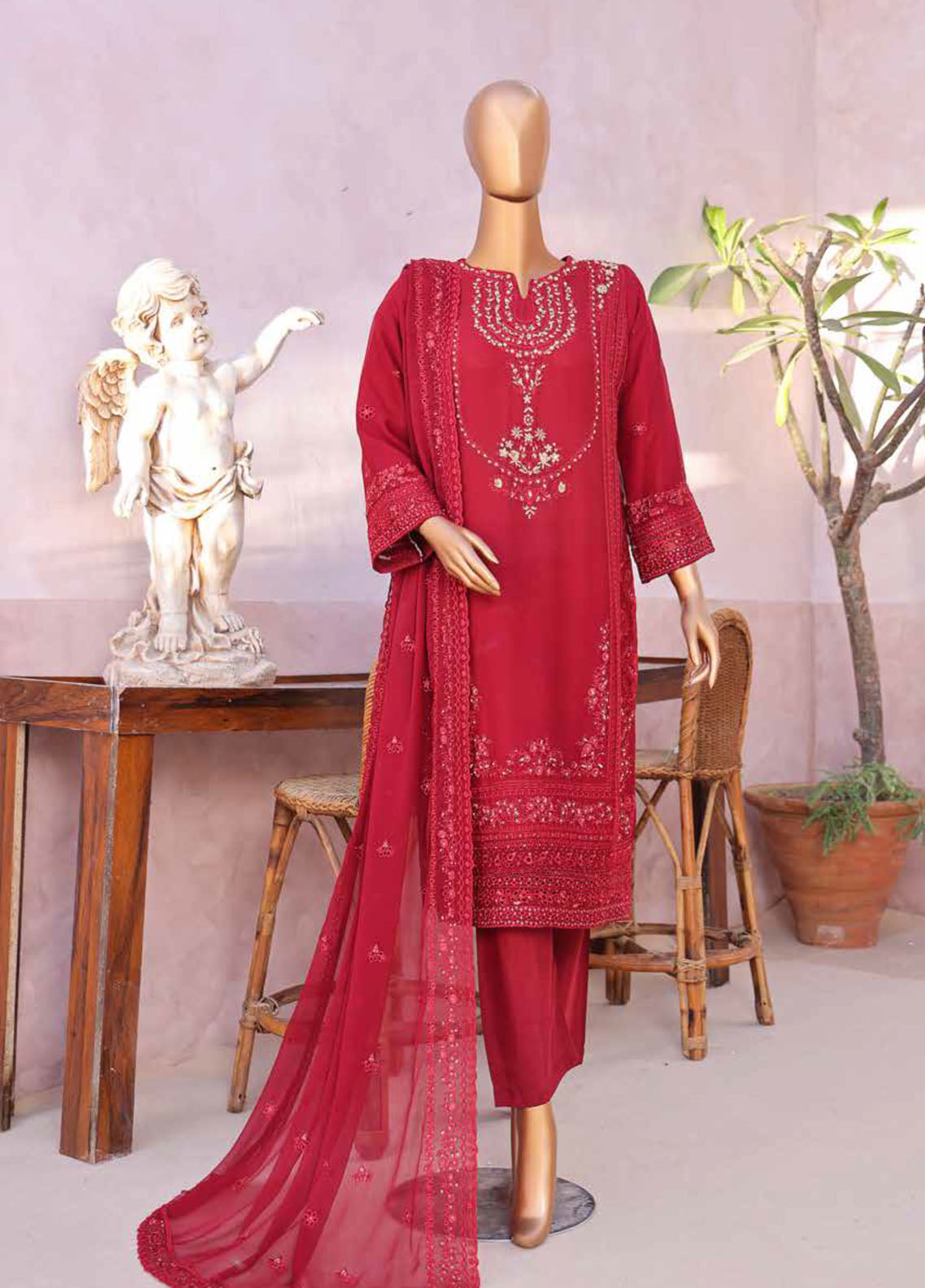 Afsaneh By Schick Luxury Embroidered Chiffon 3 Piece Stitched Suit SDH25ALC D-FEC-02