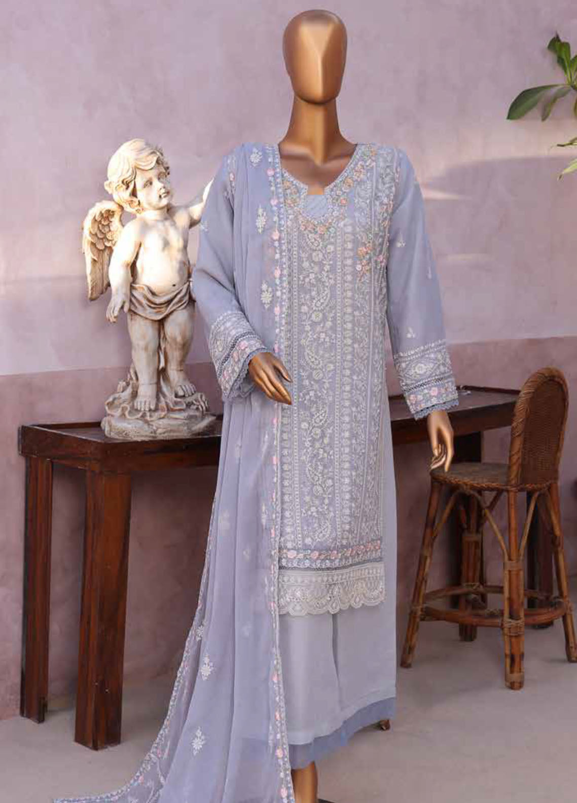 Afsaneh By Schick Luxury Embroidered Chiffon 3 Piece Stitched Suit SDH25ALC D-FEC-04