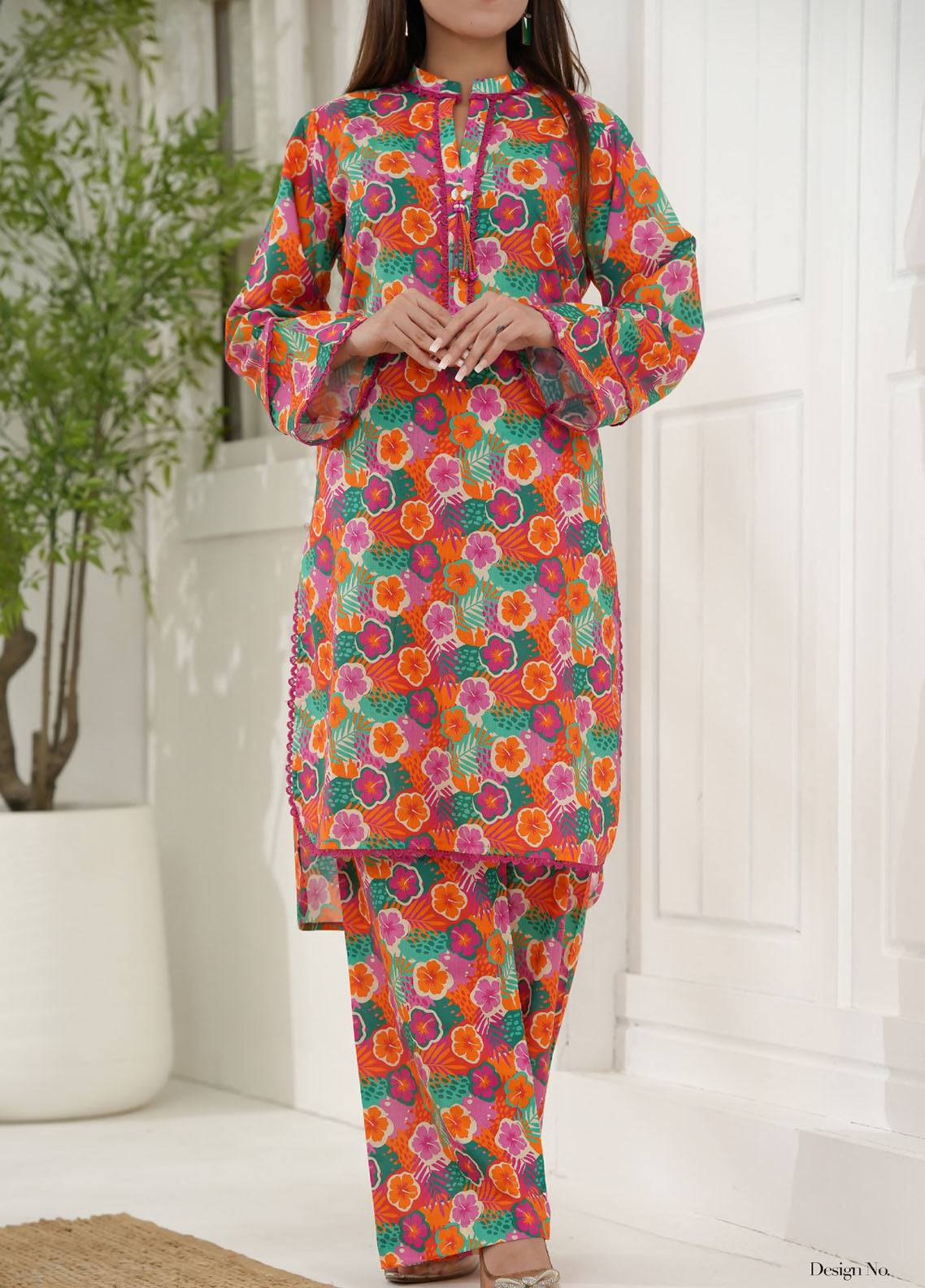 Aizal Co-Ord's Printed Lawn 2 Piece Stitched Suit AL26CO D-708