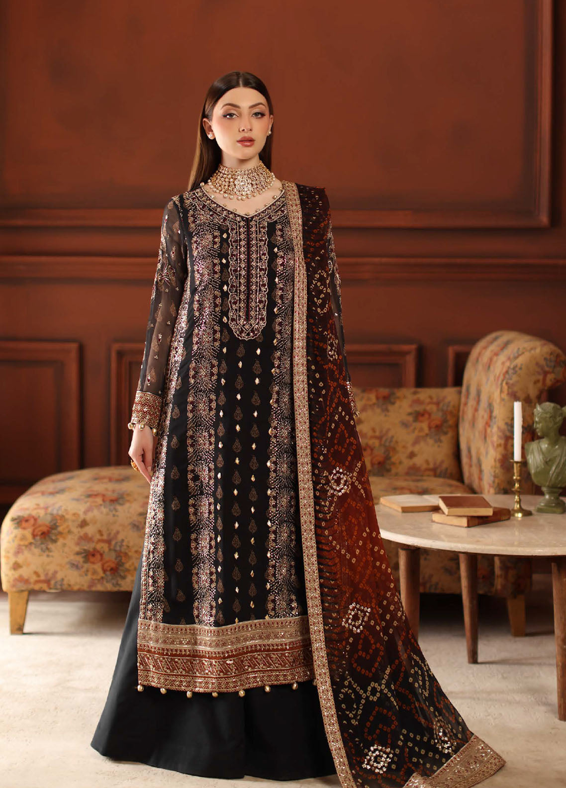 Alfaaz By Nureh Festive Embroidered Chiffon 3 Piece Unstitched Suit NU25AF D-NL-93