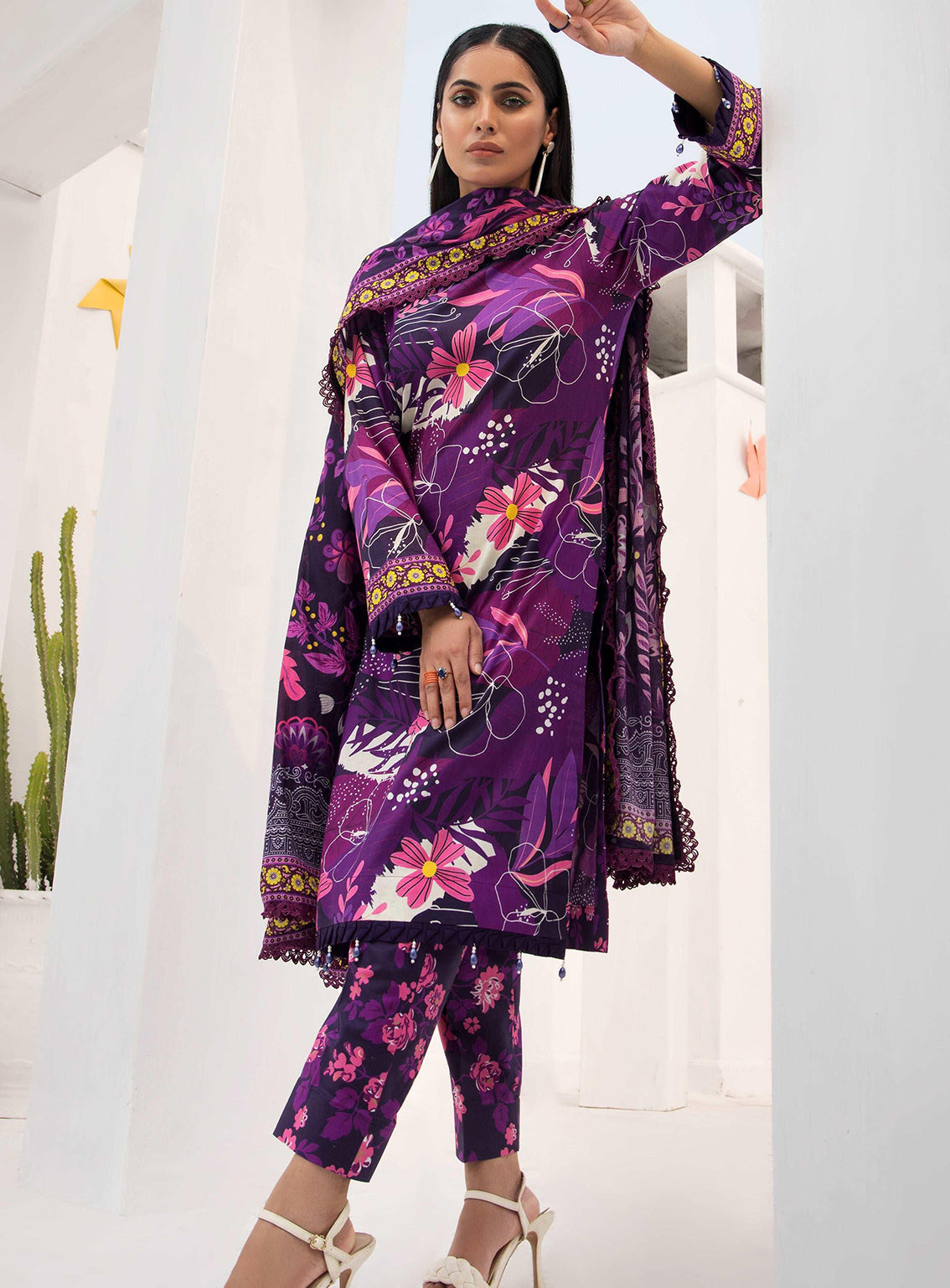 Alzohaib Coco Popup Printed Cambric 3 Piece Unstitched Suit AZ24CP CPC-24-02