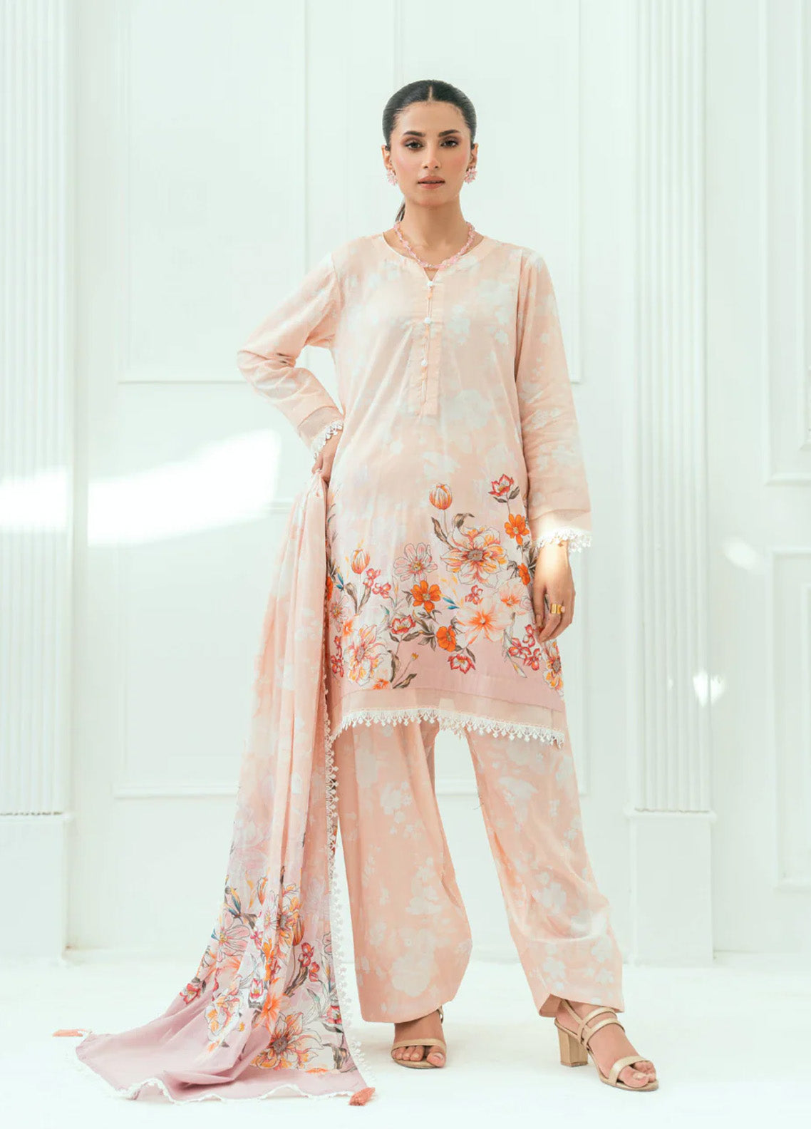 Amal By Minha Luxury Printed Lawn 3 Piece Unstitched Suit AM25MLL AM-01
