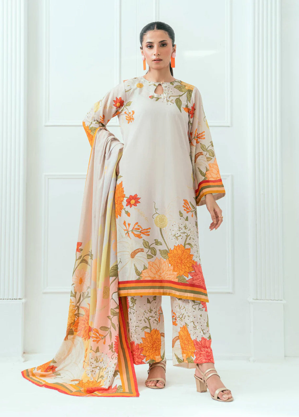 Amal By Minha Luxury Printed Lawn 3 Piece Unstitched Suit AM25MLL AM-03