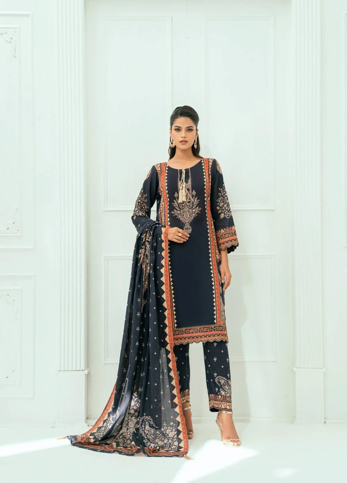 Amal By Minha Luxury Printed Lawn 3 Piece Unstitched Suit AM25MLL AM-08