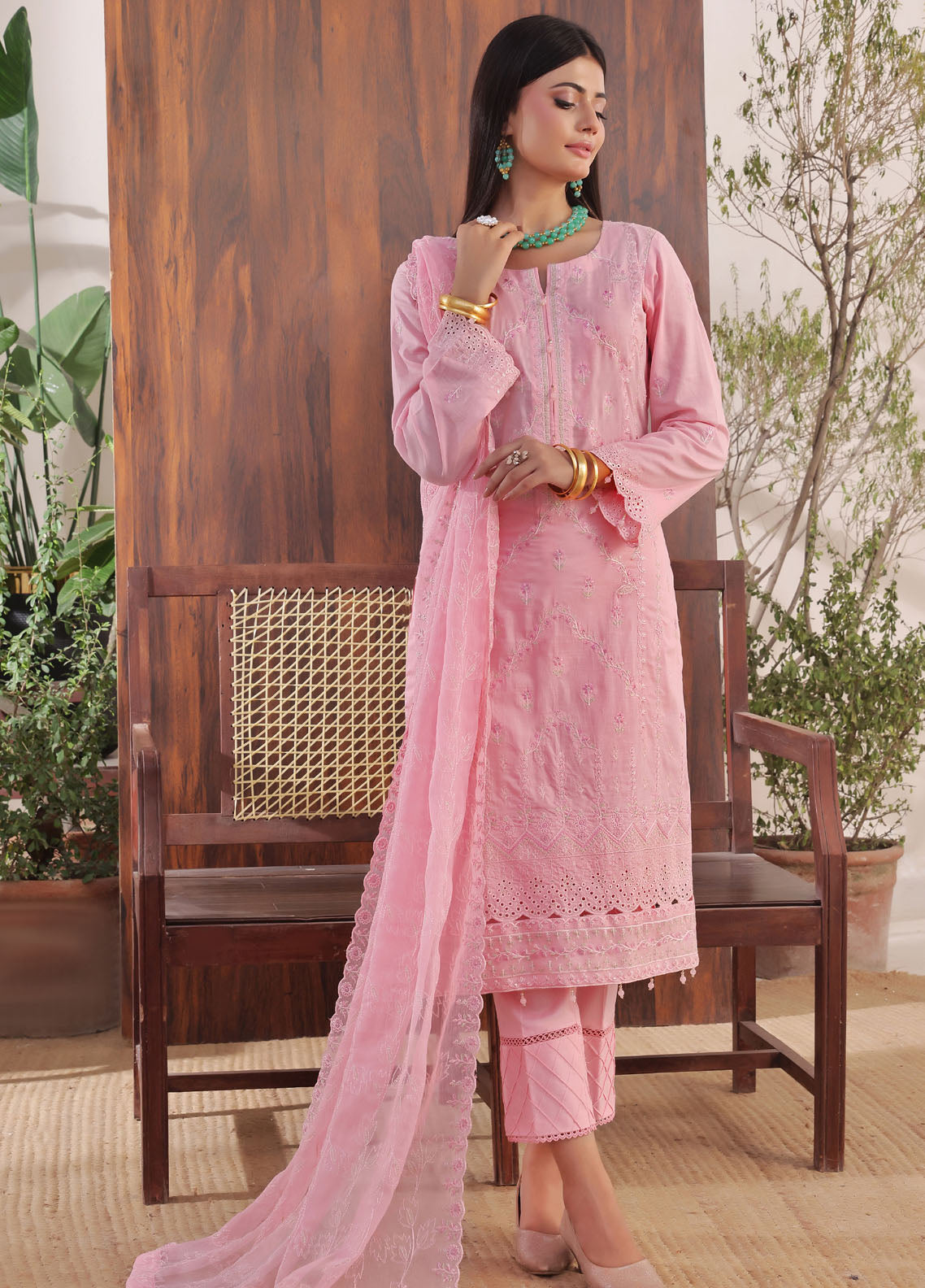 Anaya By Soghat Creation Embroidered Cotton 3 Piece Unstitched Suit SC25A SEC-03