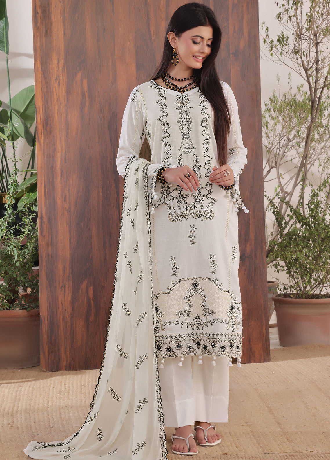 Anaya By Soghat Creation Embroidered Cotton 3 Piece Unstitched Suit SC25A SEC-06