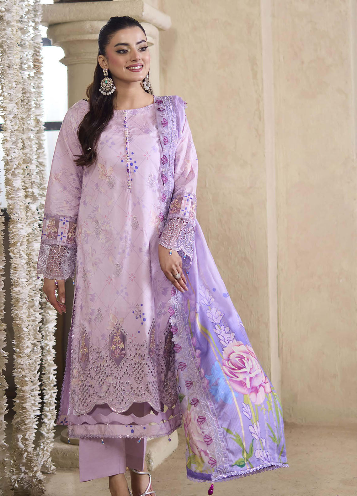 Applique Kari By Alzohaib Embroidered Cutwork Lawn 3 Piece Unstitched Suit AZ26AKEC D-07