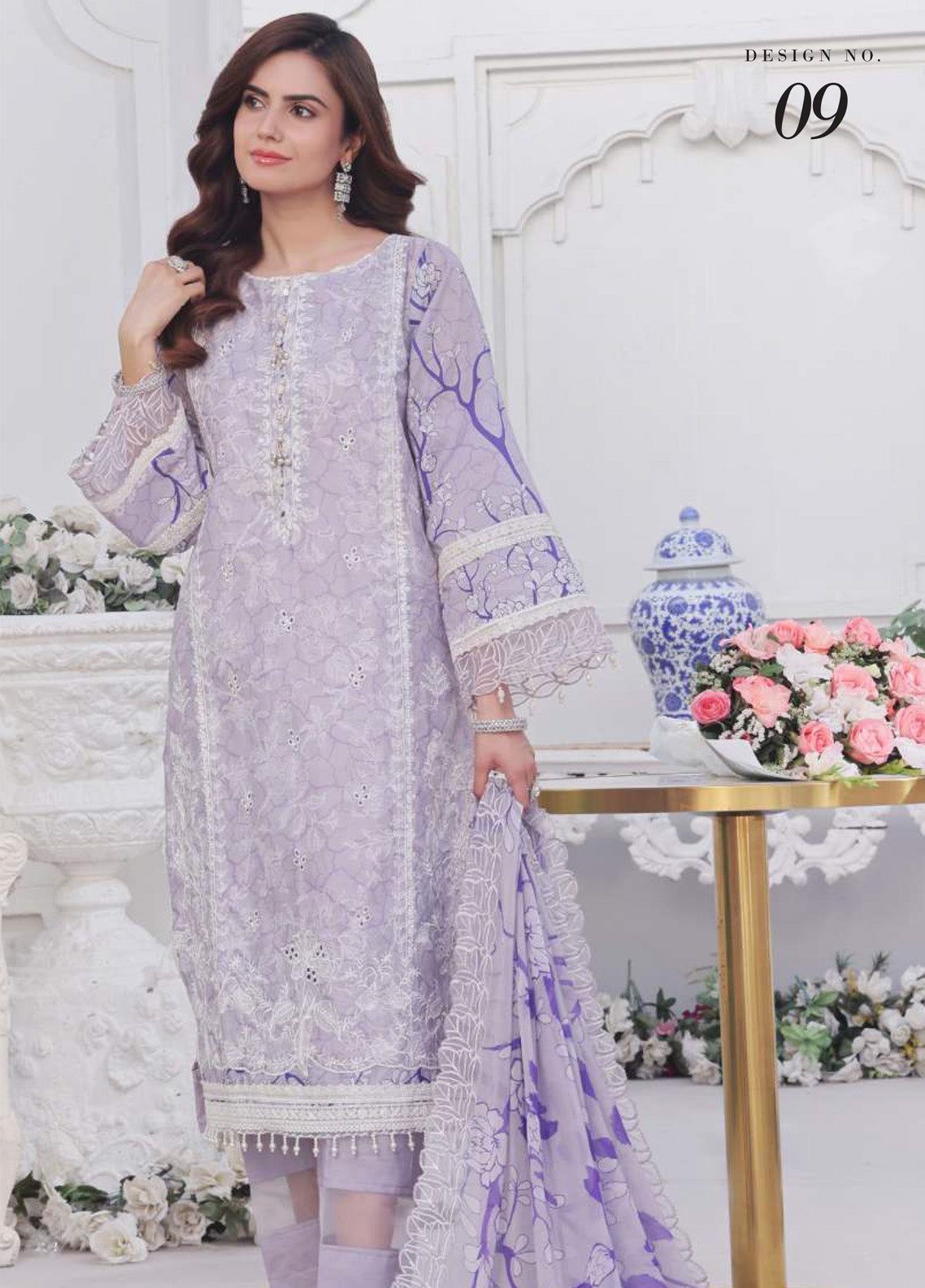 Applique Kari By Alzohaib Embroidered Lawn 3 Piece Unstitched Suit AZ25AK D-09
