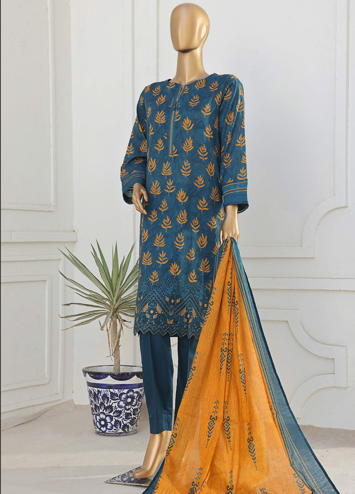 Asasa HZ Textile Digital Printed Embroidered Lawn 3 Piece Unstitched Suit HZ25AV1 AEL-260