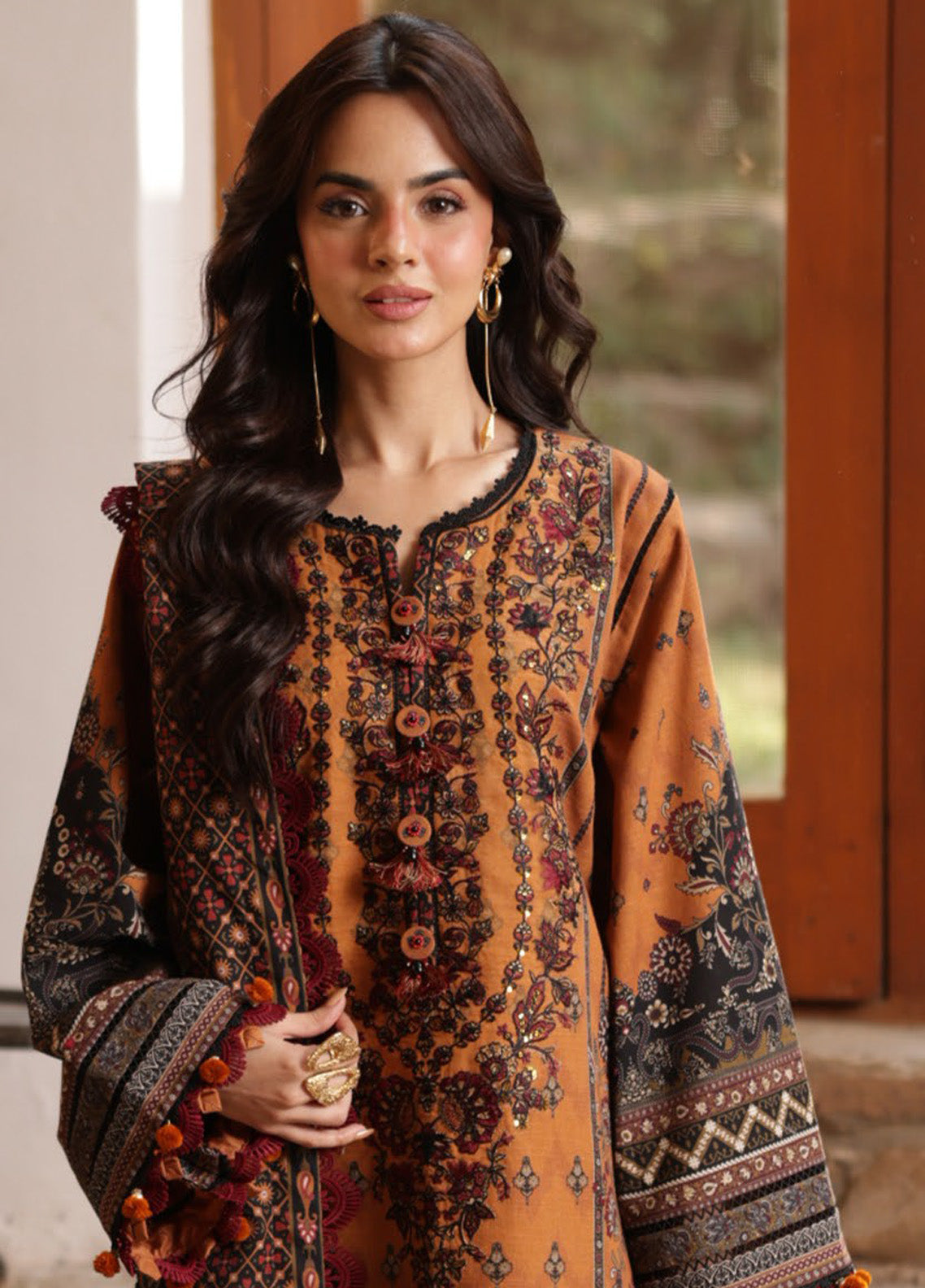 Asim Jofa Embroidered Khaddar Winter 3 Piece Unstitched Suit AJ24UW AJUW-07