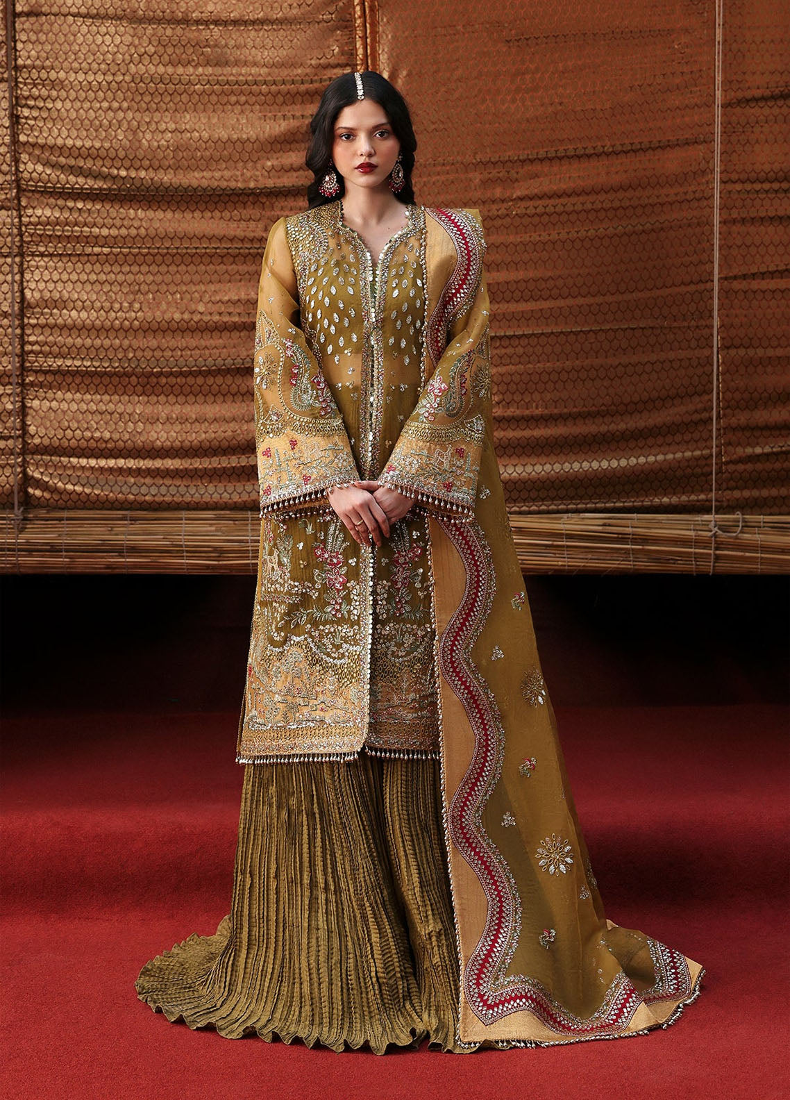 Ayzel By Afrozeh Kaashvi Embroidered Organza 3 Piece Unstitched Suit AF25KW D-07 USHNA