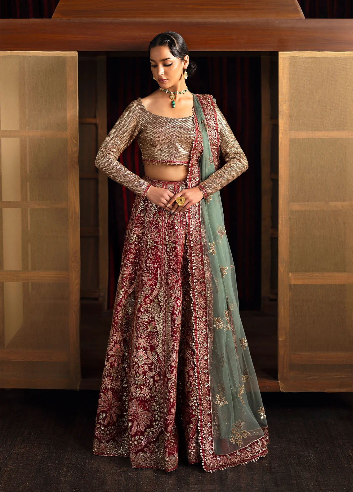 Ayzel By Afrozeh Kaashvi Embroidered Raw Silk 3 Piece Unstitched Suit AF25KW D-09 ROSHANI