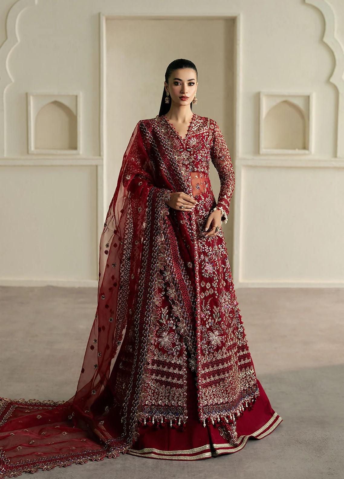 Ayzel By Afrozeh Pehli Nazar Embroidered Organza 3 Piece Unstitched Suit AF25APNF D-01 NAQQASH