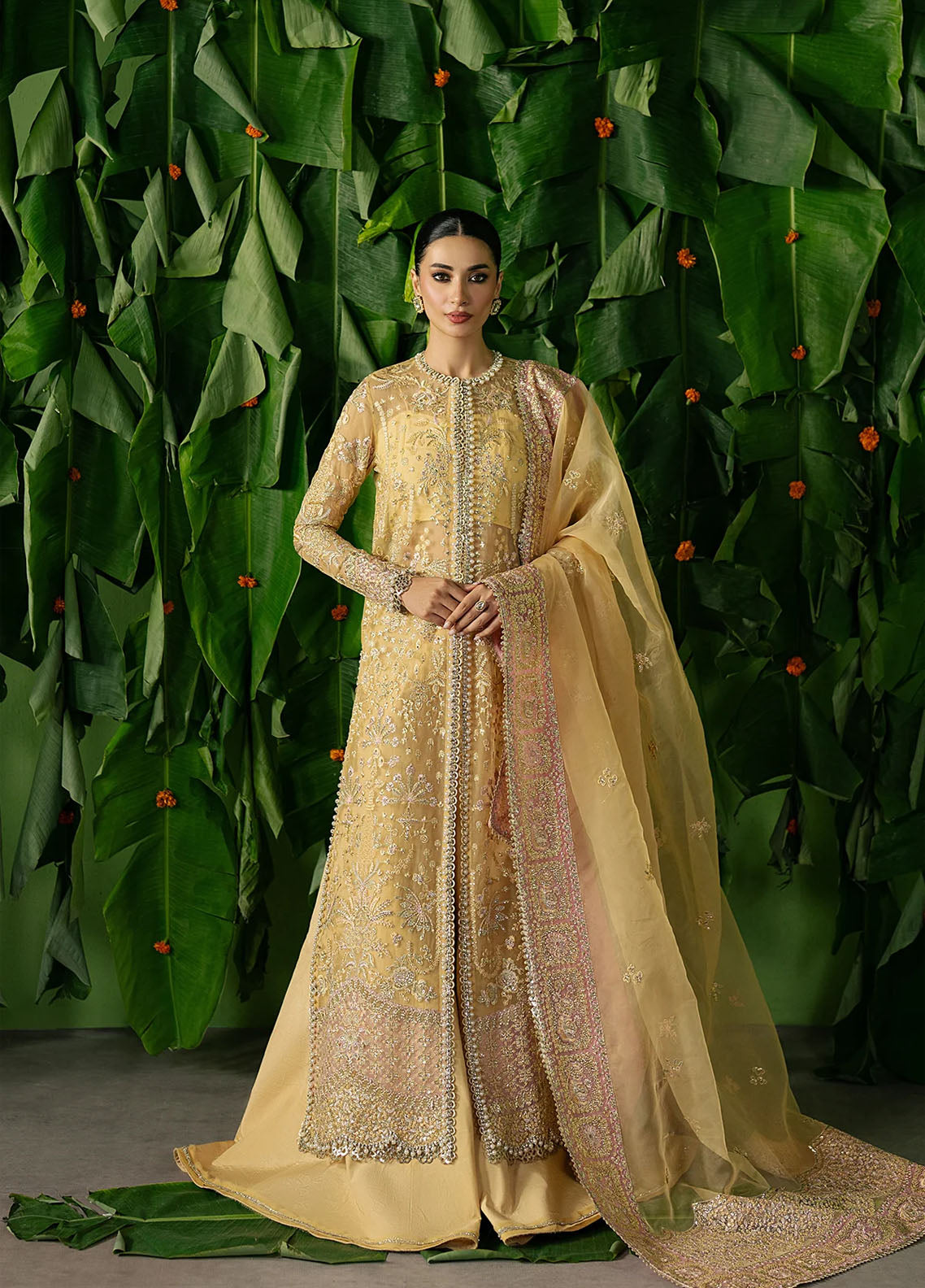 Ayzel By Afrozeh Pehli Nazar Embroidered Organza 3 Piece Unstitched Suit AF25APNF D-03 CHAHAT