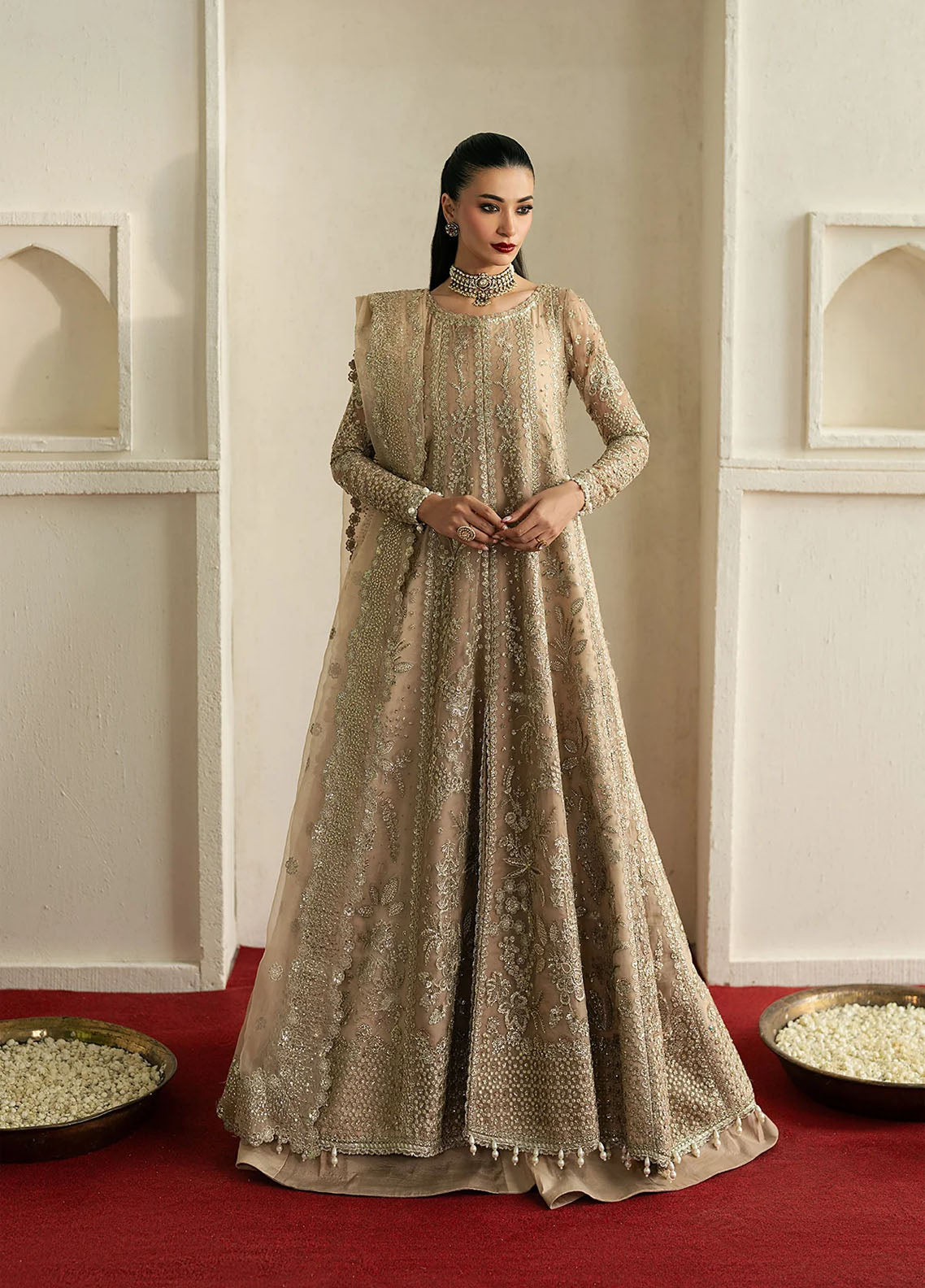 Ayzel By Afrozeh Pehli Nazar Embroidered Organza 3 Piece Unstitched Suit AF25APNF D-06 MEHEKTI
