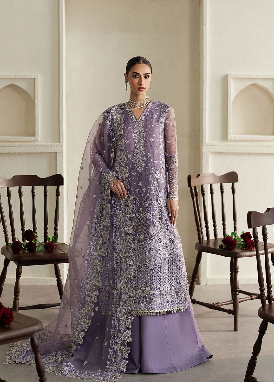 Ayzel By Afrozeh Pehli Nazar Embroidered Organza 3 Piece Unstitched Suit AF25APNF D-07 AFSANA