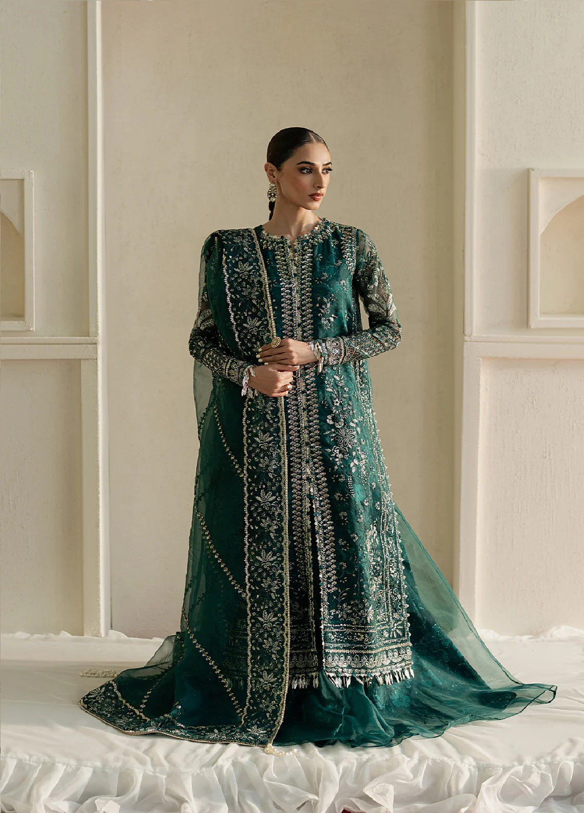 Ayzel By Afrozeh Pehli Nazar Embroidered Organza 3 Piece Unstitched Suit AF25APNF D-08 NAZRANA
