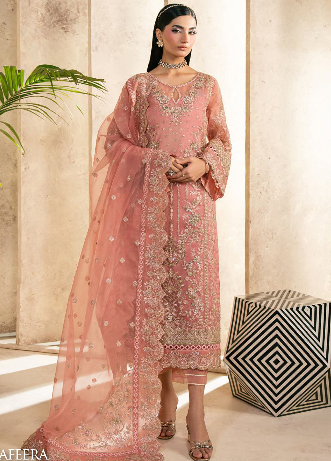 Azira By Gulaal Luxury Embroidered Organza 3 Piece Unstitched Suit GL25ALF D-LFU-03 ZAFEERA
