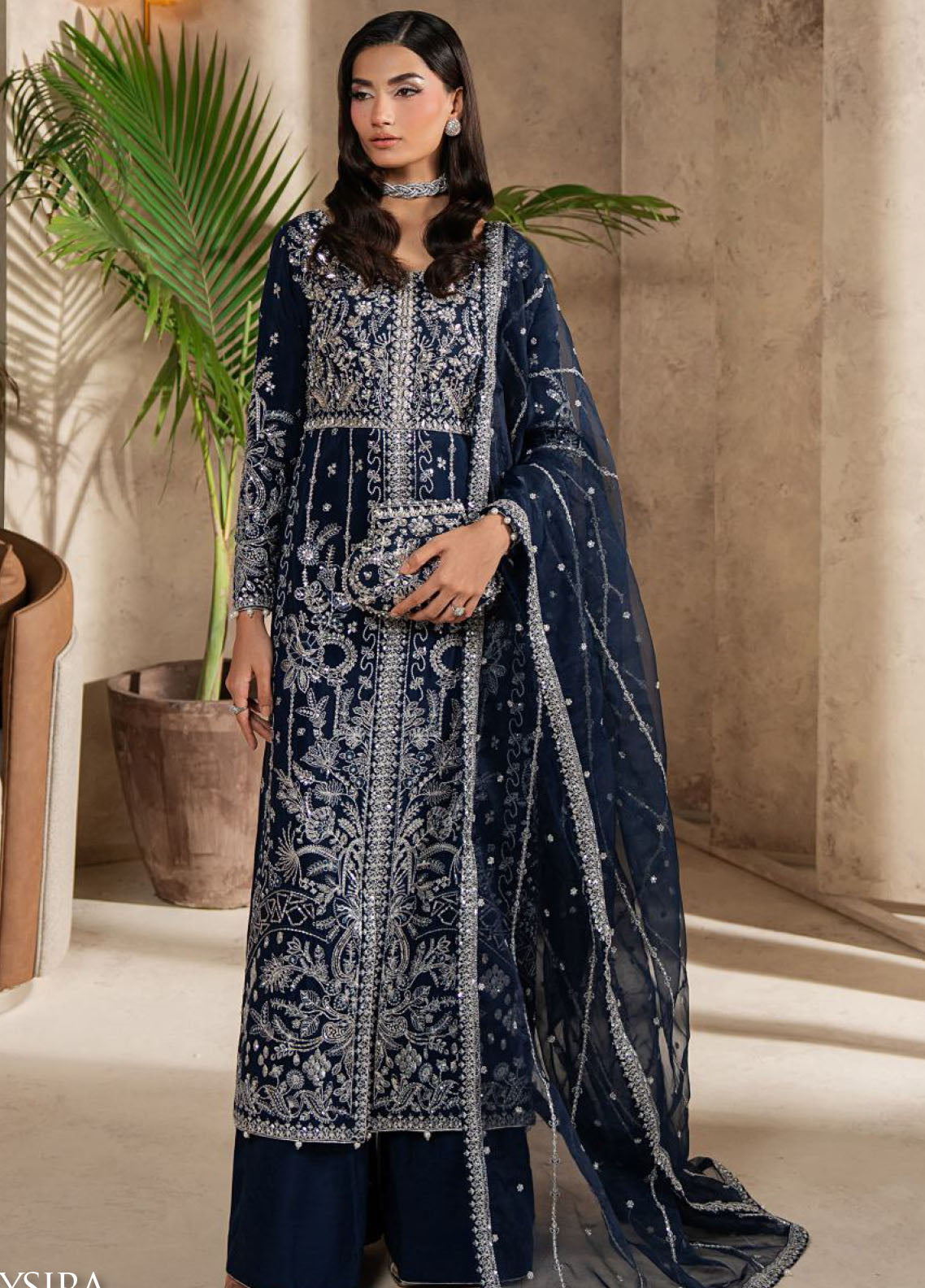 Azira By Gulaal Luxury Embroidered Organza 3 Piece Unstitched Suit GL25ALF D-LFU-04 NYSIRA