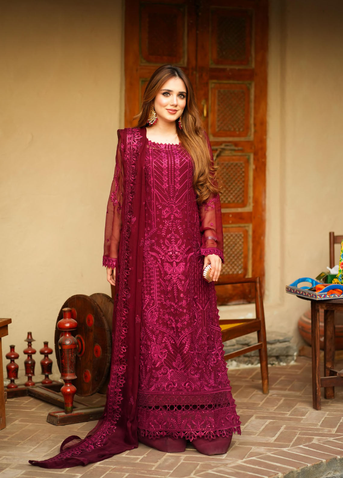 Best Of Maryam's Formals Embroidered Chiffon 3 Piece Unstitched Suit MY25BOM D-AFS-0003 GULBAHAR