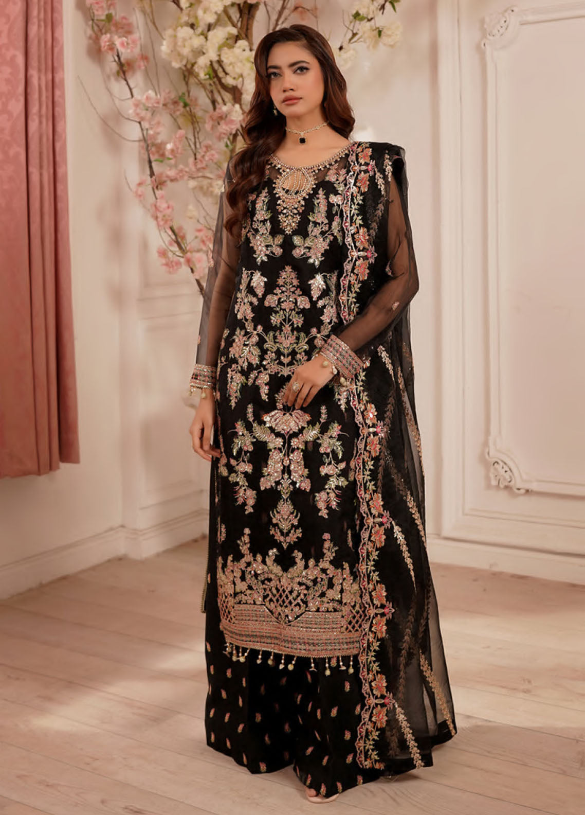 Best Of Maryam's Formals Embroidered Organza 3 Piece Unstitched Suit MY25BOM D-TBR-0010 ARZOO