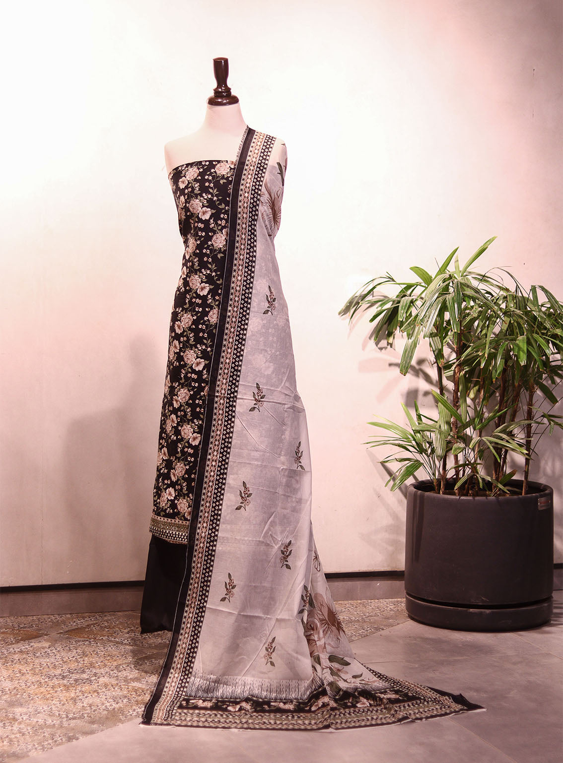 Bin Saeed Digital Printed Cotton 3 Piece Unstitched Suit BS25DPC D-ALL34