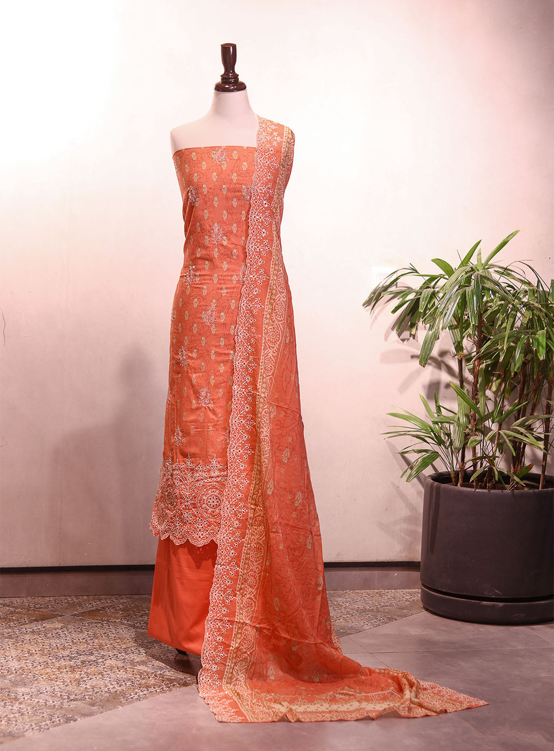 Bin Saeed Embroidered Cotton 3 Piece Unstitched Suit BS25EL D-08
