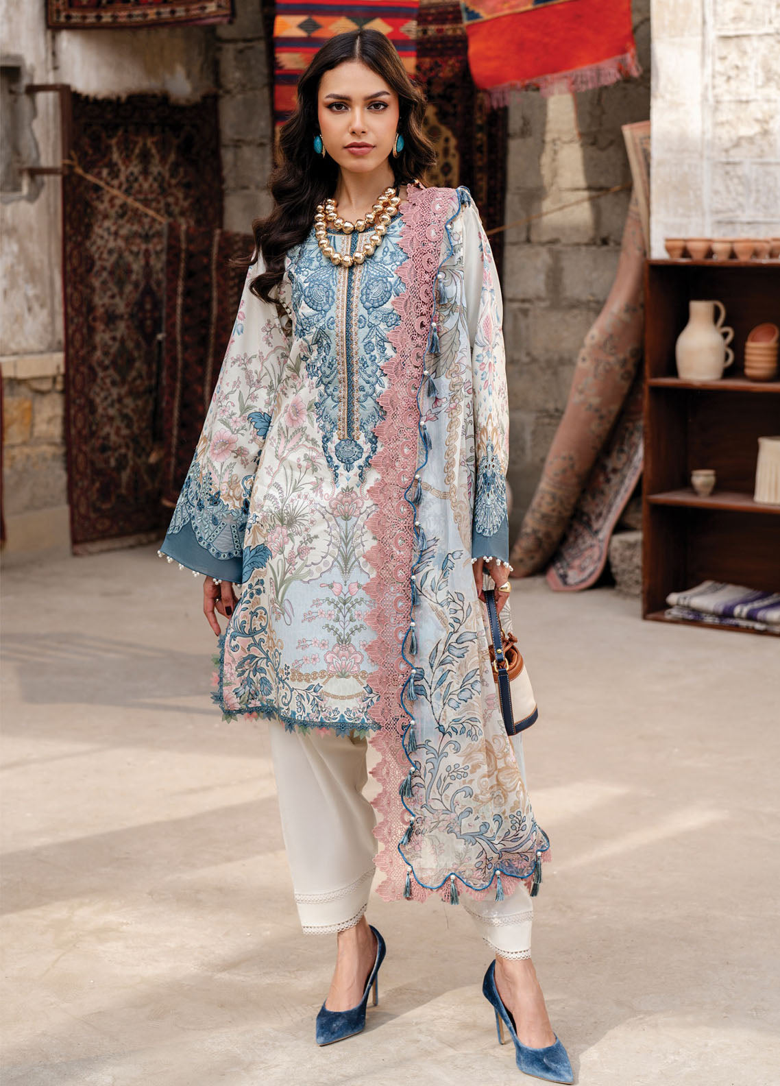 Bliss By Jade Embroidered Lawn 3 Piece Unstitched Suit JD26BL D-20874