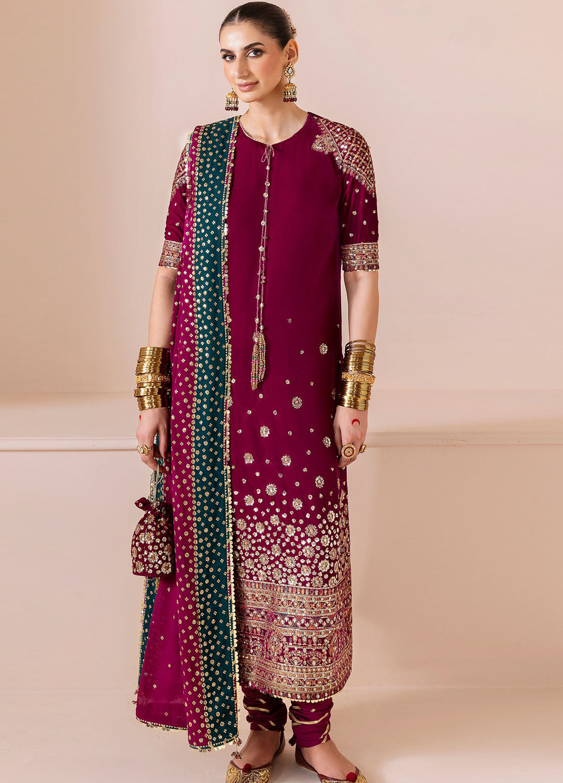 Chandni By Jazmin Embroidered Velvet 3 Piece Unstitched Suit JZ25CLV D-CVF-02 GAUHAR