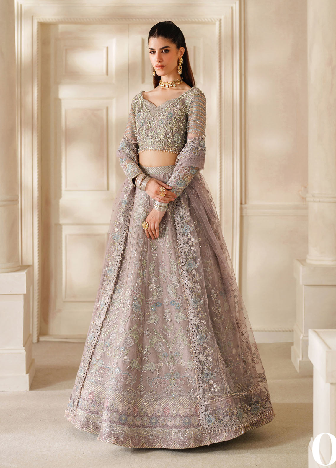 Chantelle By Baroque Embroidered Net 3 Piece Unstitched Suit BQ25CFEV14 D-CH-04