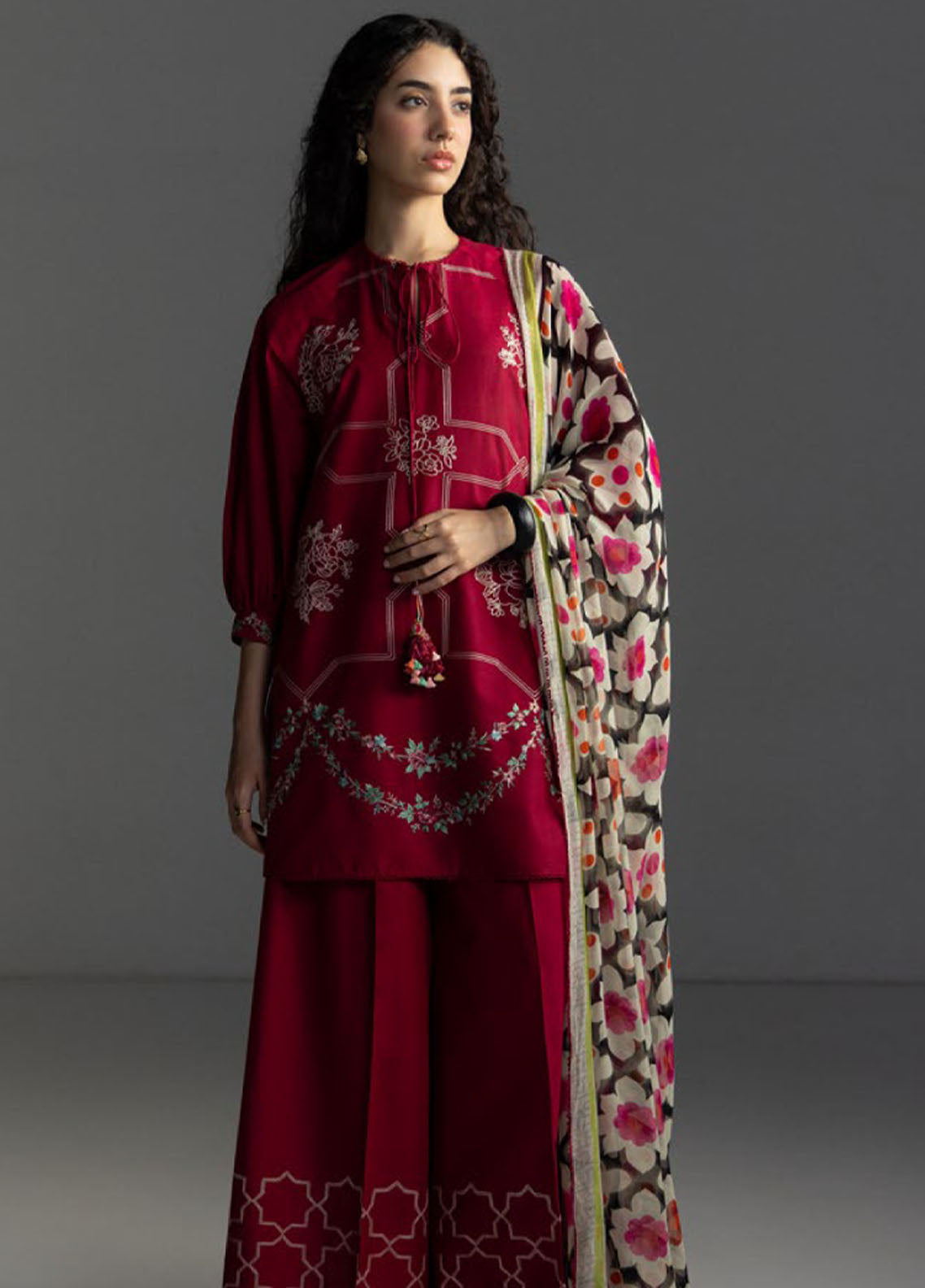 Coco By Zara Shahjahan Embrodiered Lawn 3 Piece Unstitched Suit CZS26CLD1 D-1B RIVAE