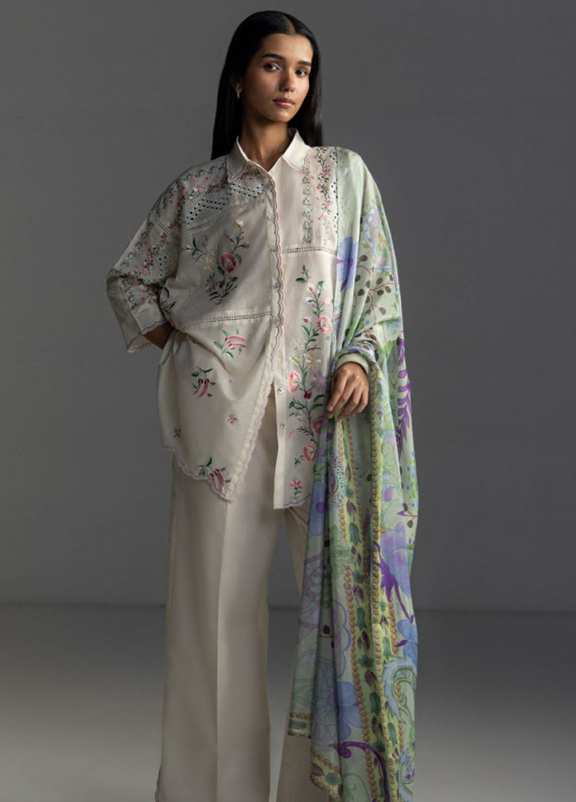 Coco By Zara Shahjahan Embrodiered Lawn 3 Piece Unstitched Suit CZS26CLD1 D-5A SEREN